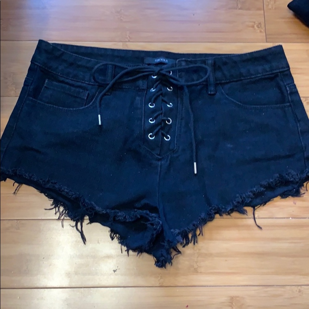 Forever 21 black jean shorts